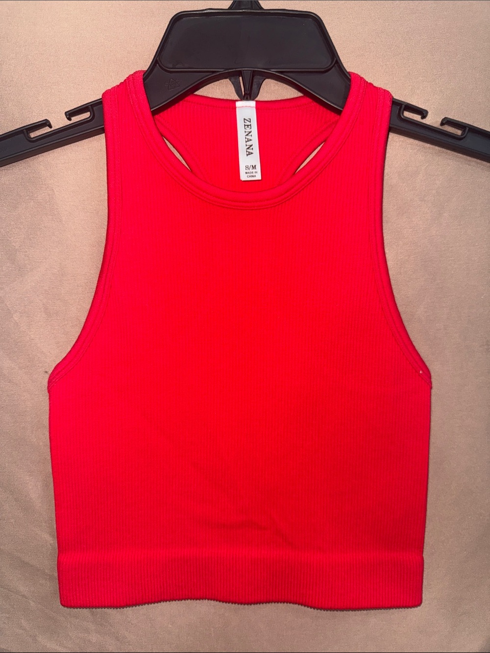 NWT Women’s S/M Zenana Outfitters Red Ribbed Cropped Tank
